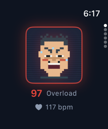 The companion on the Apple Watch with the current score