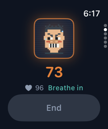 A live session tracking heart rate second by second